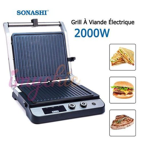 Sonashi Grill Panineuse SGT-860N - 2000 W - Gris – Image 5