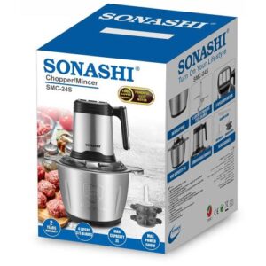Sonashi Chopper Hachoir en inox 3L & 500W avec 3 vitesses SMC-24S