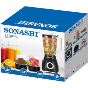 Sonashi Mixeur-broyeur 3 en 1 1,5 L 600 W SB-195 Noir