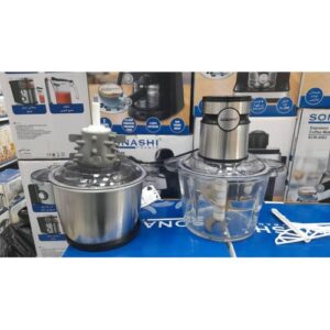 Sonashi Hachoir Avec 2 Bols En Inox et verre 400W 3L