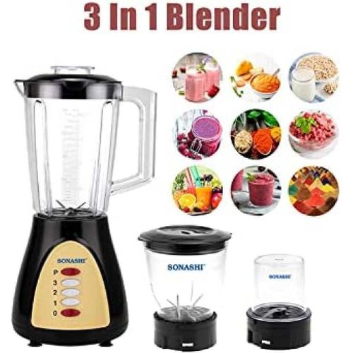 Sonashi Blender 500W 1.5L 3 in 1 SB-160N NOIR – Image 2