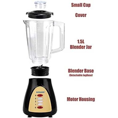 Sonashi Blender 500W 1.5L 3 in 1 SB-160N NOIR – Image 5