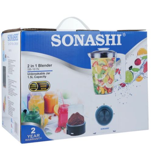 Sonashi Blender & Moulin A Café - 500 Watts - 2 En 1 - SB-161N