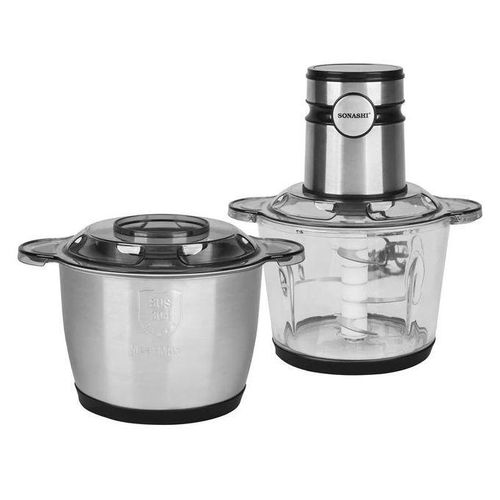 Sonashi Hachoir Electrique Tactile 2 En 1 Verre Et Inox - 6 Lames 3 L 400 W Avec Eplucheur d'Ail Et Batteur - SMC-25 – Image 2