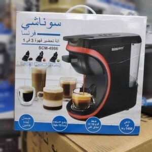 Sonashi Cafetière Machine à café Expresso Multifonctions 3 en 1 scm-4986 - Rouge