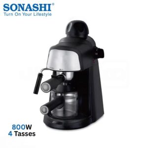 Sonashi Machine à Expresso Cafetière 800W 3.5 Bars avec Mousseur à Lait pour Café et Cappuccino 4 Tasses - SCM-4977