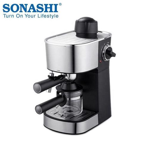 Sonashi Machine à Expresso Cafetière 800W 3.5 Bars avec Mousseur à Lait pour Café et Cappuccino 4 Tasses - SCM-4982