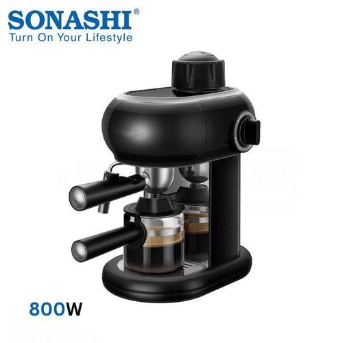 Sonashi Machine à Expresso Cafetière 800W 3.5 Bars avec Mousseur à Lait pour Café et Cappuccino 4 Tasses - SCM-4980