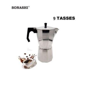 Sonashi Presse A Café - Cafetière Expresso - 9 Tasses - Gris