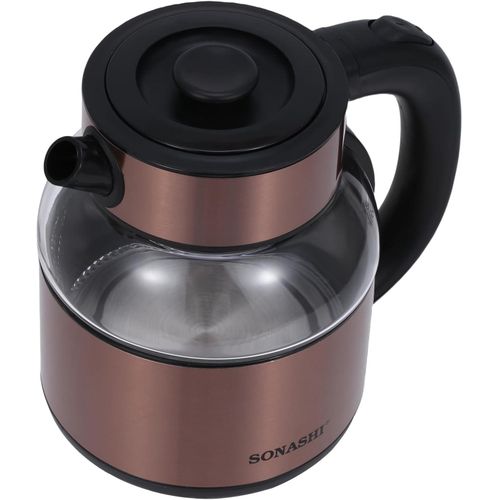 Sonashi Bouilloire sans fil de 1,8 L avec protection contre l'ébullition à sec, rotation à 360° avec élément chauffant dissimulé, arrêt automatique à ébullition avec indicateur lumineux, bouilloire pour thé, eau, nouilles, 1500 W SKT-1812 – Image 3