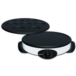 Sonashi Crêpière & Pancakes Electrique - 2 En 1 - 1500 W - Blanc Scrm-865