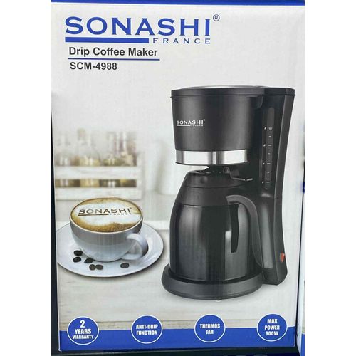 Sonashi Machine à café électrique goutte à goutte Machine à café domestique 6 tasses Théière Cafetière à lait pour cadeau SMC-4988