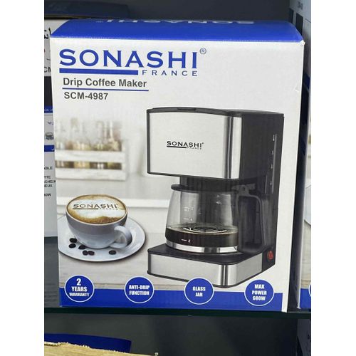 Sonashi Machine à café électrique goutte à goutte Machine à café domestique 680W Théière Cafetière à lait pour cadeau SMC-4987