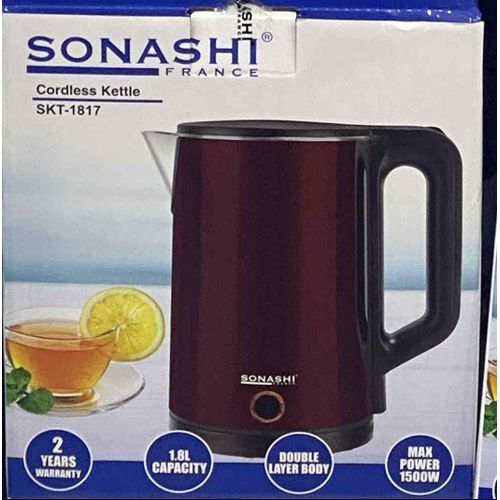 Sonashi Bouilloire Sans fil De 1,8 Litre 1500 W SKT-1817 Rouge