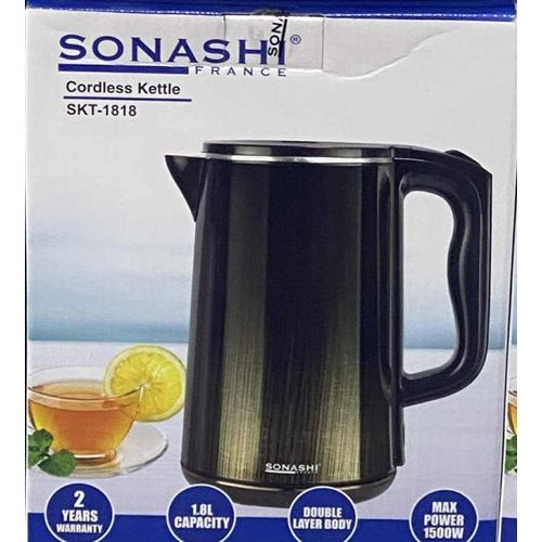 Sonashi Bouilloire Sans fil De 1,8 Litre 1500 W SKT-1818 Noir-doré