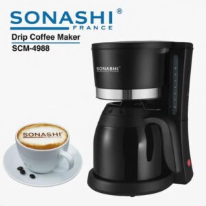 Sonashi Cafetière Électrique avec Thermos 8-10 Tasses 800W Avec Filtre Lavable SCM-4988