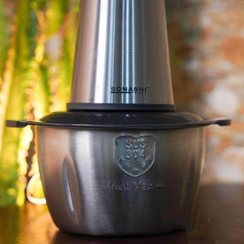 Sonashi Hachoir En Inox 2L 500W 4 Lames Avec Eplucheur d'ail - SMC-20S – Image 5