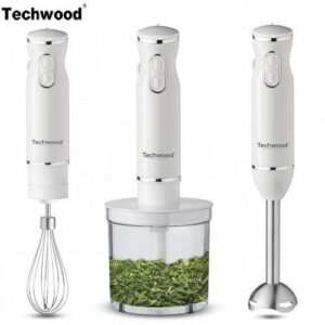 Techwood Mixeur Plongeant Multifonctions 3 En 1 - Tms-9600 - Blanc