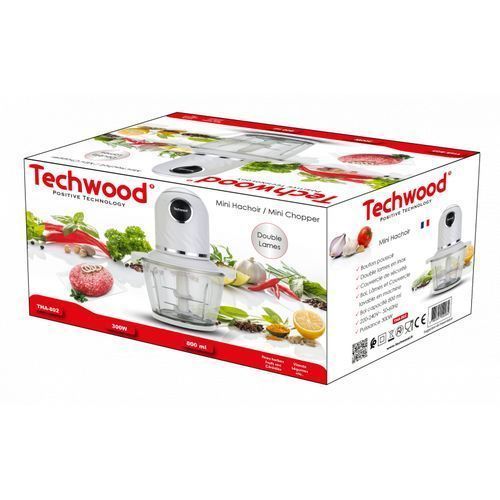 Techwood Mini Hachoir - 800 Ml - 300 W - Blanc – Image 2