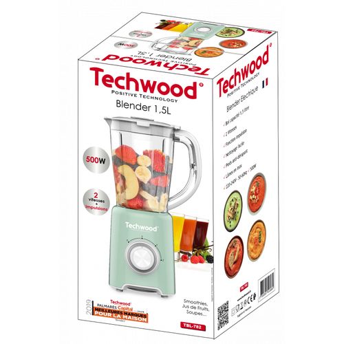 Techwood Blender Electrique - TBL-782- 500W- 1.5L-vert-menthe – Image 2