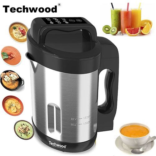 Techwood Blender Chauffant Soup Maker- 1000W- Inox Noir