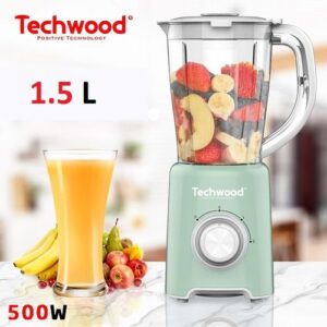 Techwood Blender Electrique 2 Vitesses- 500W- 1.5L-Vert-Menthe