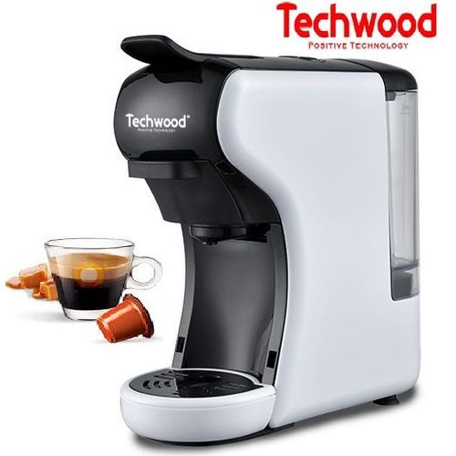 Techwood Cafetière Expresso Multi-Capsules 19Bar- 1450W-TCA-191N-Noir- blanc