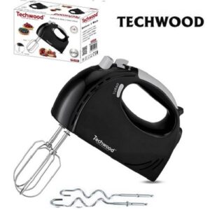 Techwood Batteur A Mains - 5 Vitesses- TMM-3006-300-Watts -TMM-3006-noir-Argent