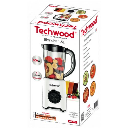 Techwood Blender Multifoncion 2 Vitesses Avec Fonction Impulsion 1,5L 500W -TBL-771 – Image 2