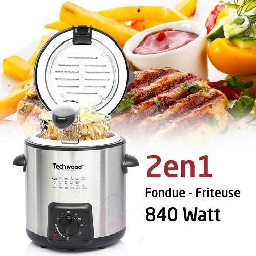 Techwood Friteuse Fondue 2en1 -1 L- 840W- TFF 99i-inox