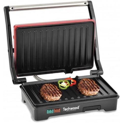 Techwood Grille Viande & Panineuse Multifonction-750W- TPG 1755-Rouge – Image 3