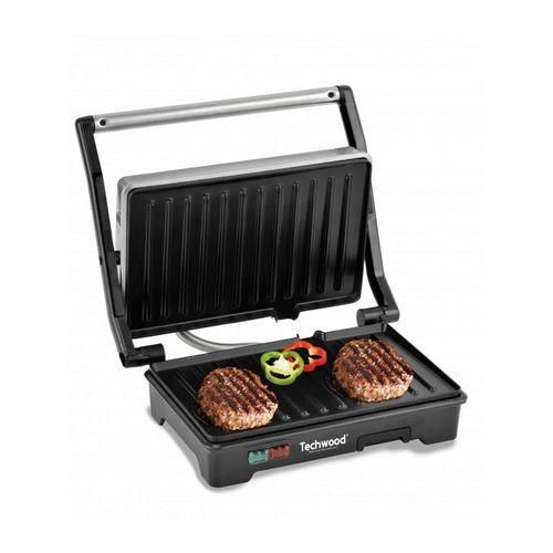 Techwood Grille Viande & Panineuse Multifonction-750W- TPG 1756-Argent-Noir – Image 4