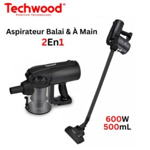 Techwood Aspirateur Balai et À Main 2En1 Multi-Cyclonique 500mL 600W Avec 3 Accessoires - TAS 642