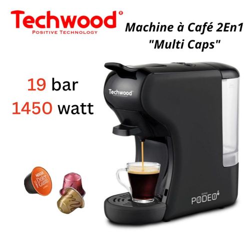 Techwood Machine À Café 2 En 1 Multi Caps 19 Bar 1450 W Noir - TCA196