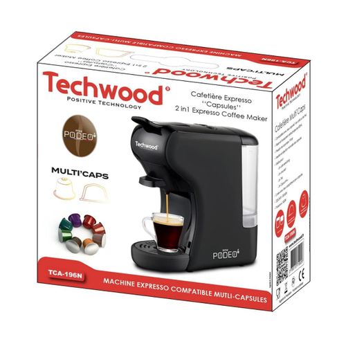 Techwood Machine À Café 2 En 1 Multi Caps 19 Bar 1450 W Noir - TCA196 – Image 4