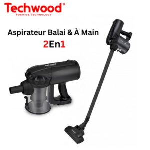 Techwood Aspirateur 2En1 Balai et À Main Multi-Cyclonique 500mL 600W Avec 3 Accessoires - TAS 642