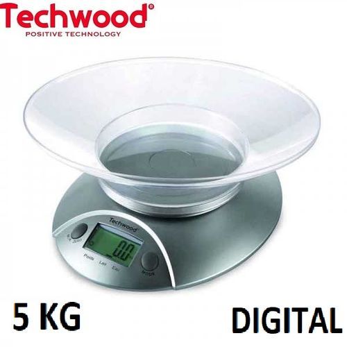 Techwood Balance De Cuisine Digital Ecran Lcd 5Kg- Tpa-560-Argent – Image 2