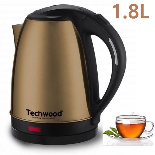 Techwood Bouilloire Electrique inox Sans Fil - 1.8L- 1500 W-Noir/Bronze