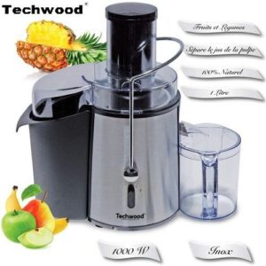 Techwood Centrifugeuse Grande Puissance (1000 W) -Tcfi-1050- Inox/Noir