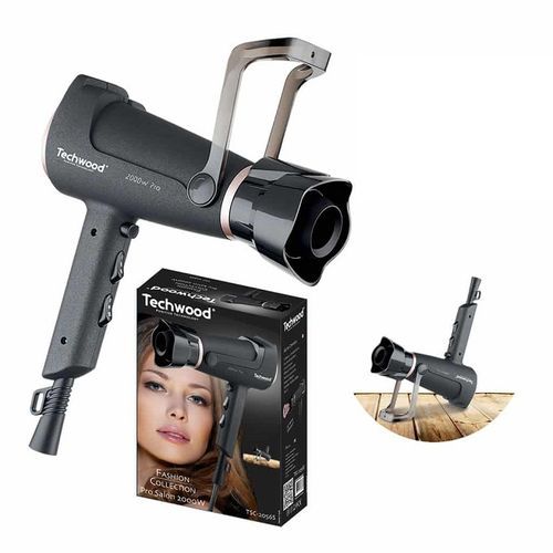Techwood Sèche Cheveux PRO - TSC-2056S - Avec Pied- Noir/bronze
