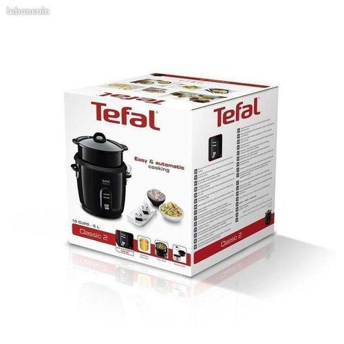 Tefal Classic 2 Cuiseur à riz, Cuiseur à Vapeur 5 L 700w , 1,5 kg de riz, Automatique, Maintien au chaud, Sans surveillance, Cuve antiadhésive, Nettoyage facile, Panier vapeur, Noir RK103811 – Image 2