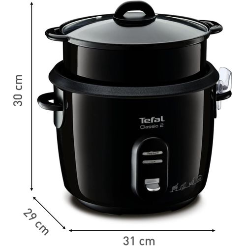 Tefal Classic 2 Cuiseur à riz, Cuiseur à Vapeur 5 L 700w , 1,5 kg de riz, Automatique, Maintien au chaud, Sans surveillance, Cuve antiadhésive, Nettoyage facile, Panier vapeur, Noir RK103811 – Image 4