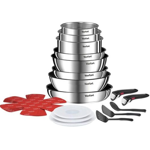 Tefal Batterie de cuisine en inox ingenio émotion 20pieces