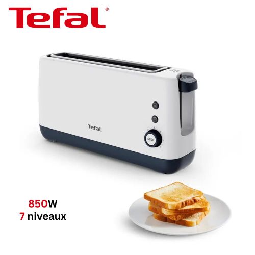 Tefal Grille Pain Compact 850W 7 niveaux avec Fonctions Réchauffage et Décongélation - Toaster Minim TL302110