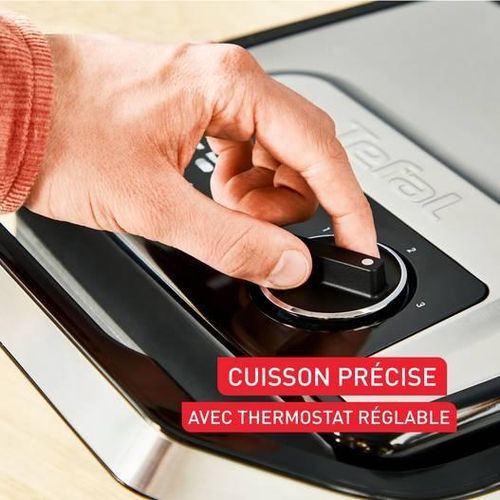 Tefal Panineuse et Grill À Viande 2 En 1 Multifonctions - 2000W avec Thermostat Réglable Plaques Antiadhésives - Inicion Adjust Grill GC272D10 – Image 4