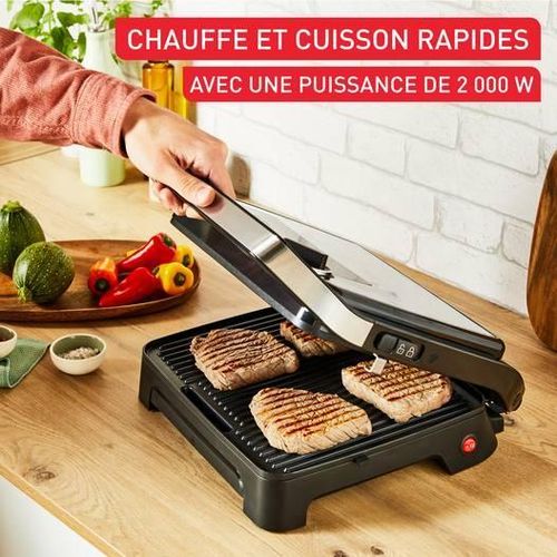 Tefal Panineuse et Grill À Viande 2 En 1 Multifonctions - 2000W avec Thermostat Réglable Plaques Antiadhésives - Inicion Adjust Grill GC272D10 – Image 5