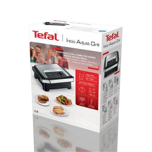 Tefal Panineuse et Grill À Viande 2 En 1 Multifonctions - 2000W avec Thermostat Réglable Plaques Antiadhésives - Inicion Adjust Grill GC272D10 – Image 8