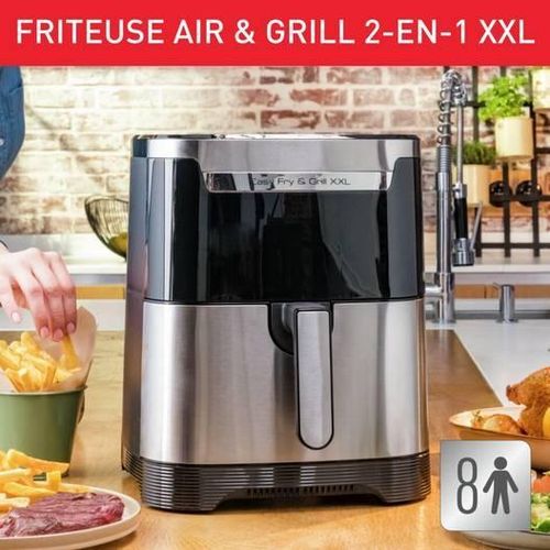 Tefal Friteuse Air Fryer 2 En 1 sans huile 6.5L 1830W a air - 8 Programmes Digital Inox - Easy Fry And Grill XXL EY801D27 – Image 5