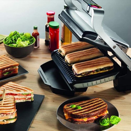 Tefal Panineuse et Grill À Viande Électrique 2000W - 6 Programmes De Cuisson avec Plaque Gaufres et Control De Temperature - OptiGrill+ GC716D12 – Image 2
