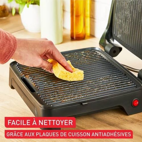 Tefal Panineuse et Grill Électrique 2En1 2000W avec Thermostat Réglable et Plaques Antiadhésives - Inicio Grill GC271D10 – Image 6